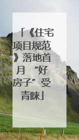 《住宅项目规范》落地首月 “好房子”受青睐