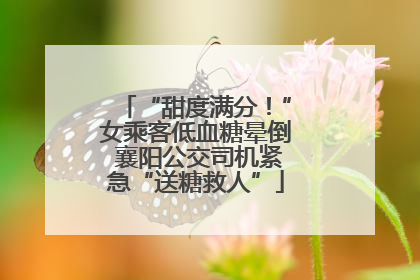 “甜度满分！”女乘客低血糖晕倒 襄阳公交司机紧急“送糖救人”