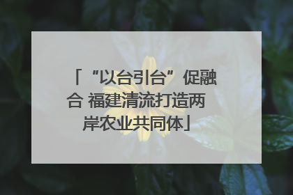 “以台引台”促融合 福建清流打造两岸农业共同体