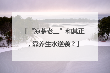 “凉茶老三”和其正，靠养生水逆袭？