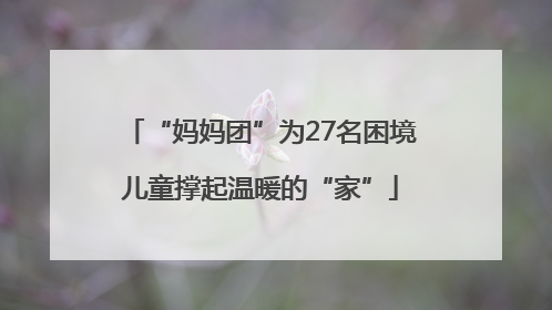 “妈妈团”为27名困境儿童撑起温暖的“家”