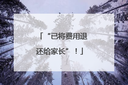 “已将费用退还给家长”！