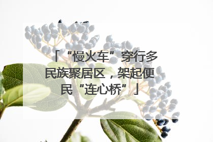 “慢火车”穿行多民族聚居区，架起便民“连心桥”