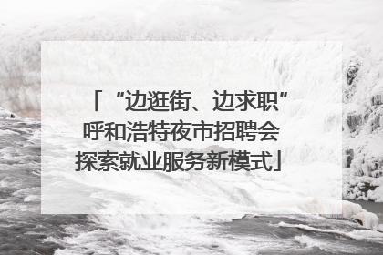“边逛街、边求职” 呼和浩特夜市招聘会探索就业服务新模式