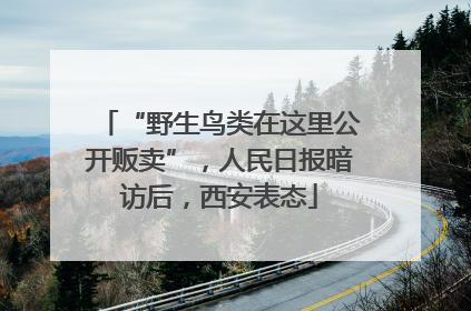 “野生鸟类在这里公开贩卖”，人民日报暗访后，西安表态