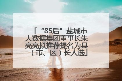 “85后”盐城市大数据集团董事长朱亮亮拟推荐提名为县（市、区）长人选