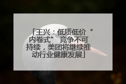 王兴：低质低价“内卷式” 竞争不可持续，美团将继续推动行业健康发展