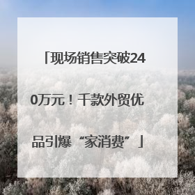 现场销售突破240万元！千款外贸优品引爆“家消费”