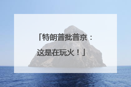 特朗普批普京：这是在玩火！