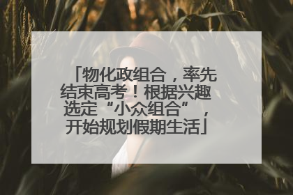 物化政组合，率先结束高考！根据兴趣选定“小众组合”，开始规划假期生活