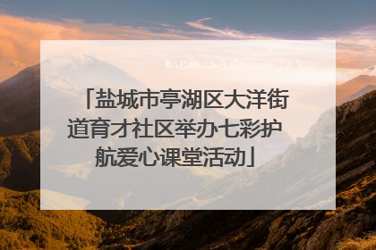 盐城市亭湖区大洋街道育才社区举办七彩护航爱心课堂活动