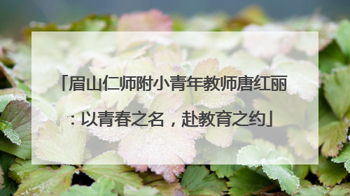 眉山仁师附小青年教师唐红丽：以青春之名，赴教育之约