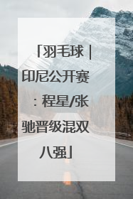 羽毛球｜印尼公开赛：程星/张驰晋级混双八强