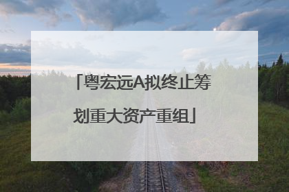 粤宏远A拟终止筹划重大资产重组
