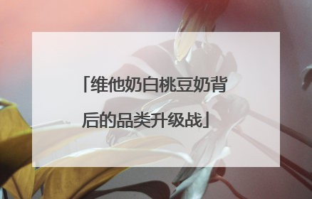 维他奶白桃豆奶背后的品类升级战