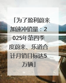 为了盈利蔚来加速冲销量：2025年第四季度蔚来、乐道合计月销目标达5万辆