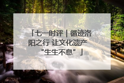 七一时评｜循迹洛阳之行 让文化遗产“生生不息”