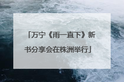 万宁《雨一直下》新书分享会在株洲举行