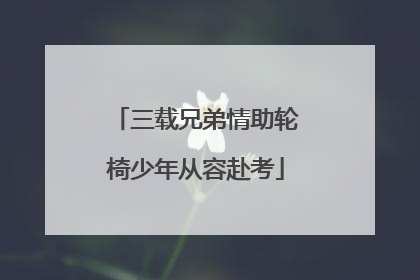 三载兄弟情助轮椅少年从容赴考