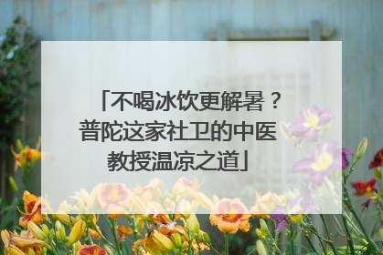 不喝冰饮更解暑？普陀这家社卫的中医教授温凉之道