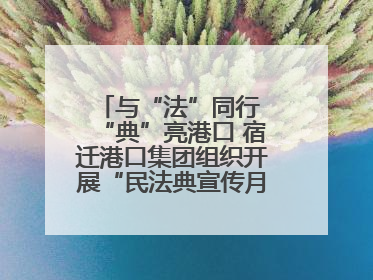 与“法”同行 “典”亮港口 宿迁港口集团组织开展“民法典宣传月”系列活动