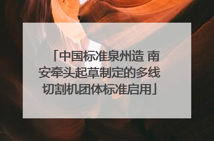 中国标准泉州造 南安牵头起草制定的多线切割机团体标准启用