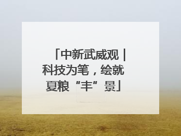 中新武威观｜科技为笔，绘就夏粮“丰”景