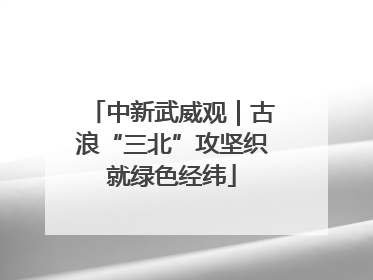 中新武威观｜古浪“三北”攻坚织就绿色经纬