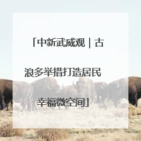 中新武威观｜古浪多举措打造居民幸福微空间