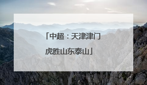中超：天津津门虎胜山东泰山