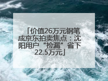 价值26万元钢笔成京东拍卖焦点：沈阳用户“捡漏”省下22.5万元