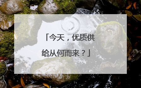 今天，优质供给从何而来？