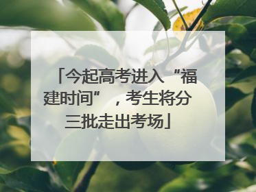 今起高考进入“福建时间”，考生将分三批走出考场