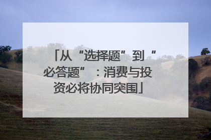 从“选择题”到“必答题”：消费与投资必将协同突围