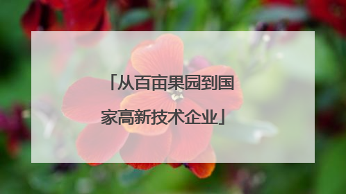从百亩果园到国家高新技术企业