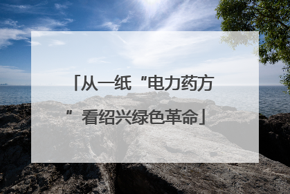 从一纸“电力药方”看绍兴绿色革命