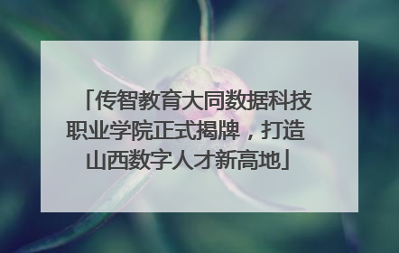 传智教育大同数据科技职业学院正式揭牌，打造山西数字人才新高地