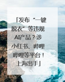 发布“一键脱衣”等违规AI产品？涉小红书、哔哩哔哩等平台！上海出手