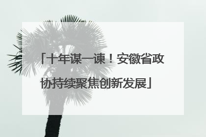 十年谋一谏！安徽省政协持续聚焦创新发展