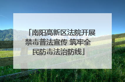 南阳高新区法院开展禁毒普法宣传 筑牢全民防毒法治防线