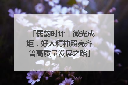 儒韵时评丨微光成炬，好人精神照亮齐鲁高质量发展之路
