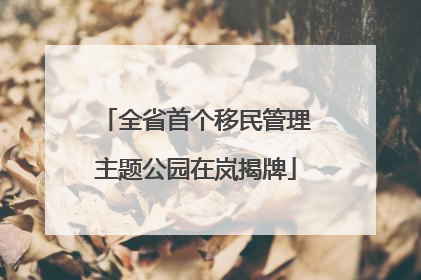 全省首个移民管理主题公园在岚揭牌
