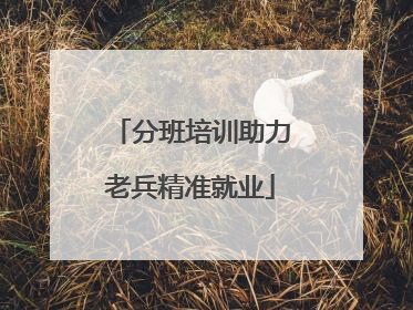 分班培训助力老兵精准就业