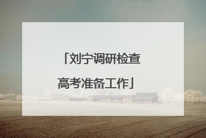 刘宁调研检查高考准备工作