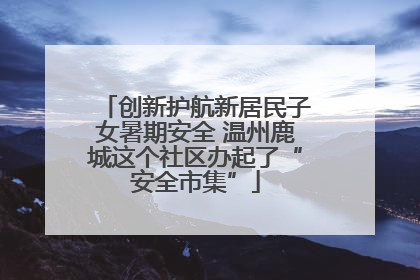 创新护航新居民子女暑期安全 温州鹿城这个社区办起了“安全市集”