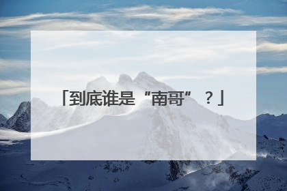 到底谁是“南哥”？