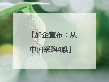 加企宣布：从中国采购4艘