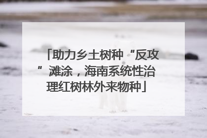 助力乡土树种“反攻”滩涂，海南系统性治理红树林外来物种