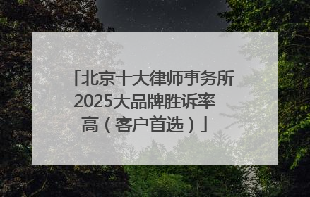 北京十大律师事务所2025大品牌胜诉率高（客户首选）