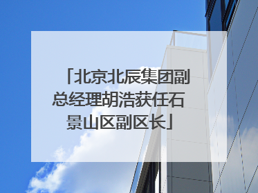 北京北辰集团副总经理胡浩获任石景山区副区长